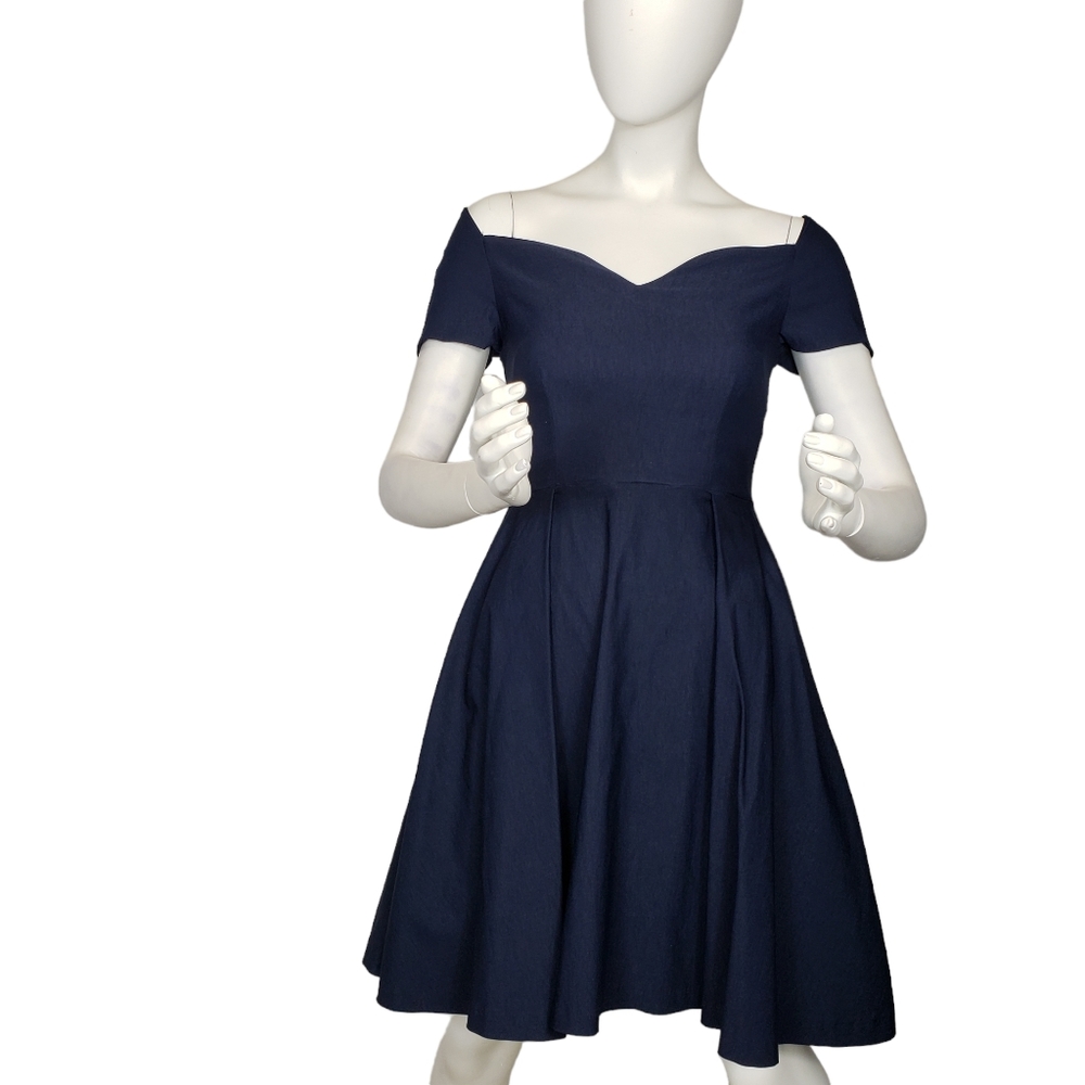 Vesper Off Shoulder Fit and Flir Feminine Dress 4